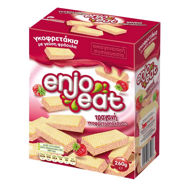 ENJOEAT γκοφρετάκια με φράουλα 260gr – Σοκολάτες