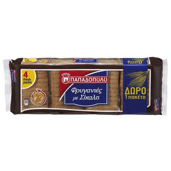 ΠΑΠΑΔΟΠΟΥΛΟΥ φρυγανιές σίκαλης 320gr – Παπαδοπούλου – Αρτοσκευάσματα