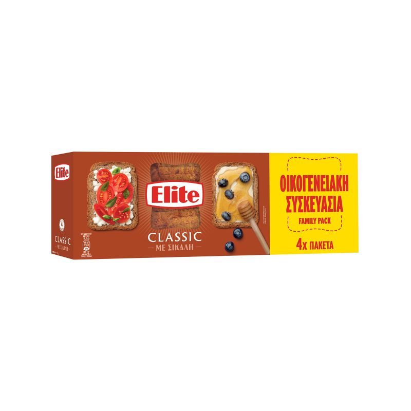 ELITE φρυγανιές σίκαλης 4x90gr – Αρτοσκευάσματα