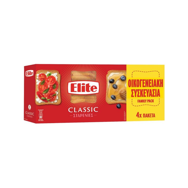 ELITE φρυγανιές σταρένιες 4x125gr – Αρτοσκευάσματα