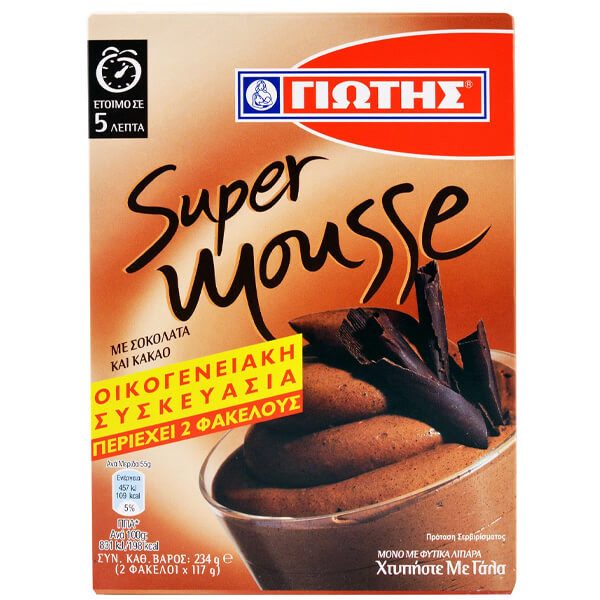 ΓΙΩΤΗΣ super mousse με σοκολάτα και κακάο 234gr – Γιώτης – Έτοιμα Μείγματα για Γλυκά