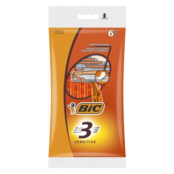 BIC ξυραφάκια Sensitive με 3 λεπίδες 6τεμ