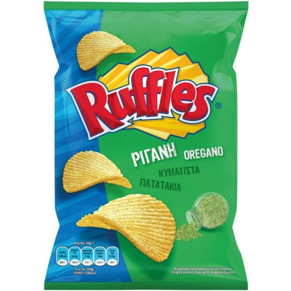TASTY SNACKS Ruffles πατατάκια κυματιστά με ρίγανη 100gr