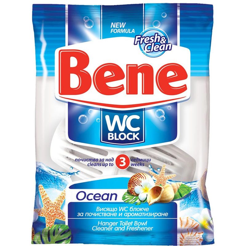 BENE μπλοκ λεκάνης WC με άρωμα ωκεανού 40gr – Καθαριστικά Μπάνιου