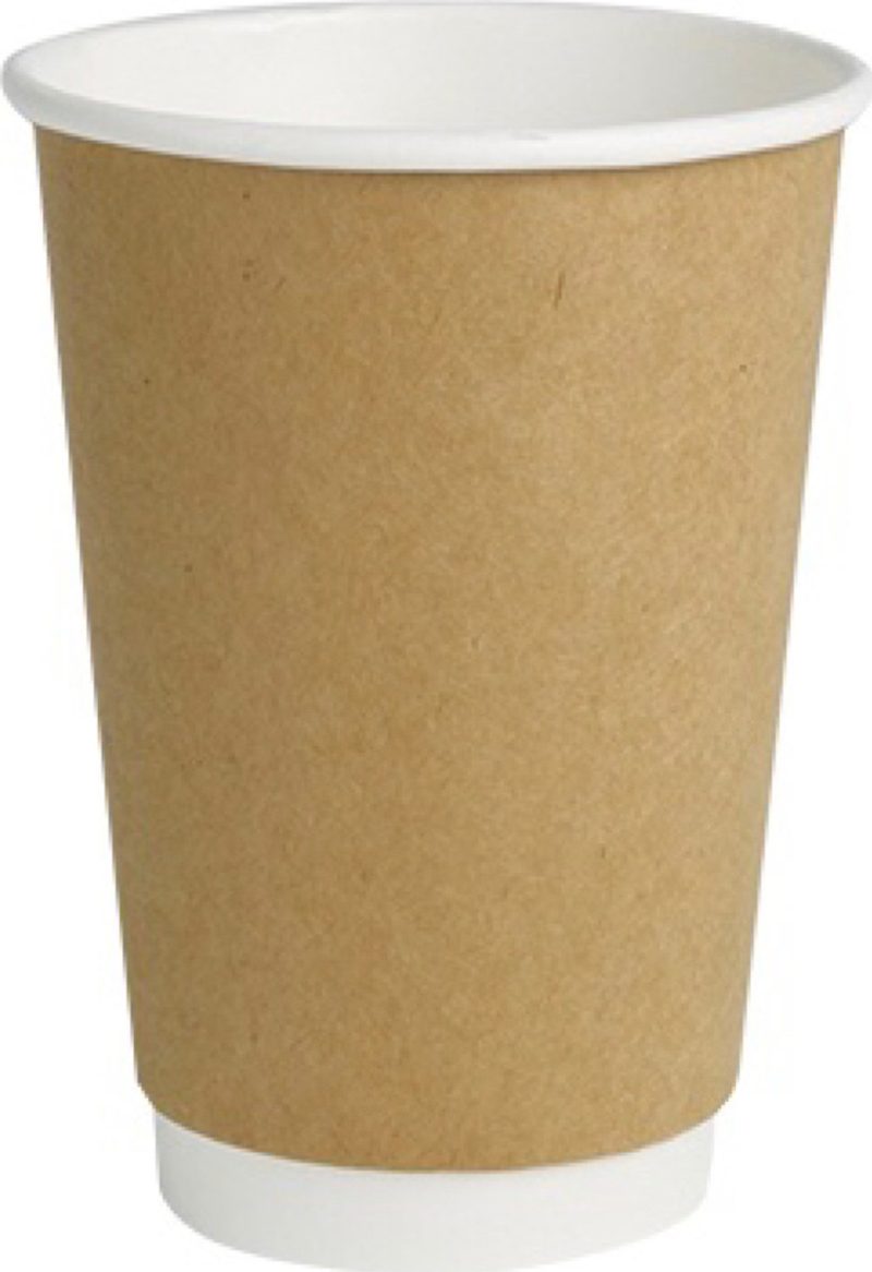 ΘΑΛΑΣΣΙΝΟΣ ποτήρι χάρτινο άσπρο-καφέ double wall 8oz 25τεμ – Θαλασσινός – Ποτήρια μιας Χρήσης