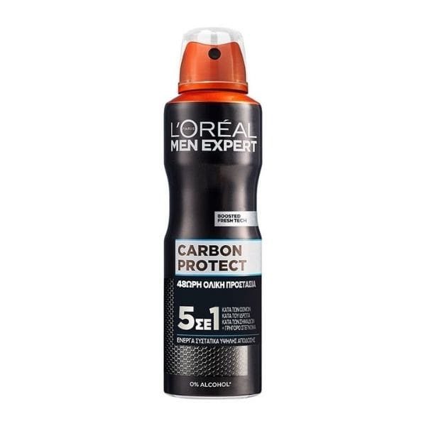 L'OREAL PARIS αποσμητικό σώματος spray men carbon protect 5σε1 150ml – Αποσμητικά