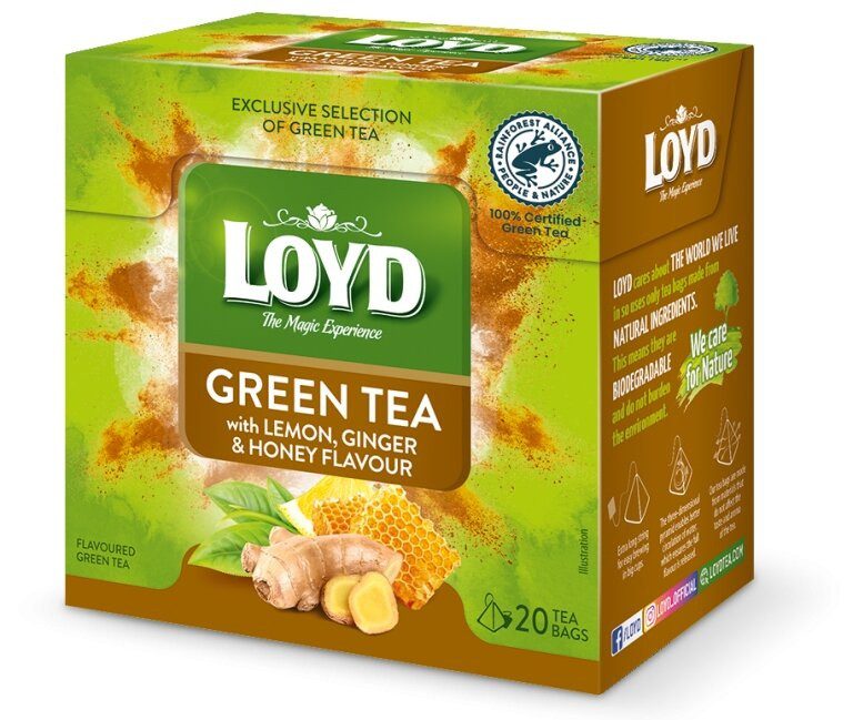 LOYD πράσινο τσάι με λεμόνι, τζίντζερ και μέλι φακελάκια 20τεμ