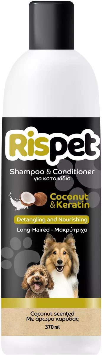 RISPET σαμπουάν και conditioner για κατοικίδια με άρωμα καρύδα 370ml – Σαμπουάν για Σκύλους