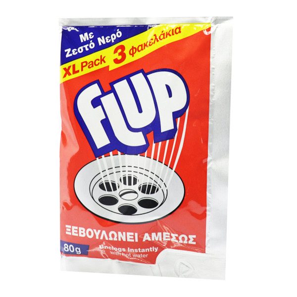 FLUP αποφρακτικό για ζεστό νερό 3x80gr – Καθαριστικά Μπάνιου