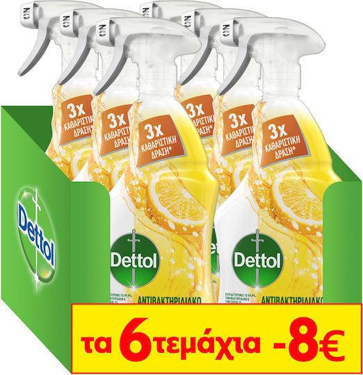 DETTOL υγρό καθαριστικό γενικής χρήσης power και fresh spray λεμόνι και lime 6x500ml – Καθαριστικά Επιφανειών