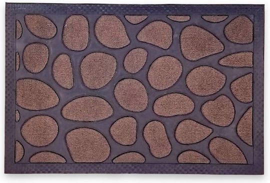 SIDIRELA πατάκι βότσαλο καφέ 40x60cm – Πατάκια Εισόδου
