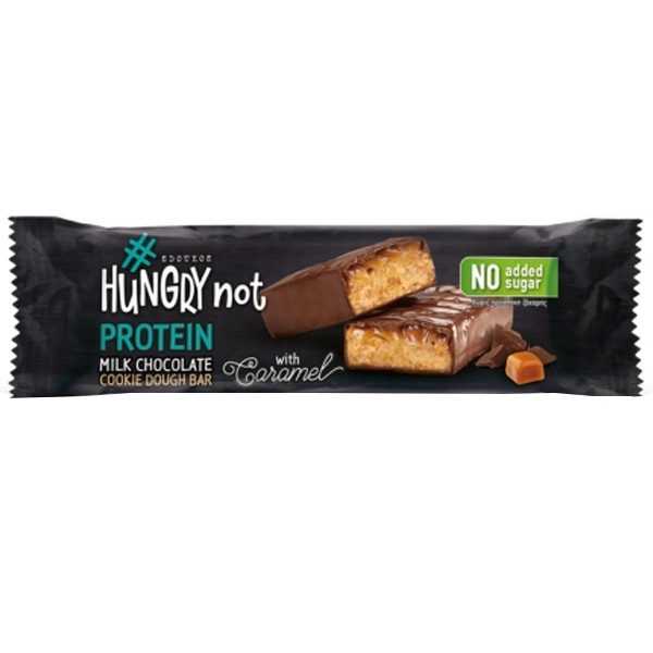 HUNGRY NOT μπάρα πρωτεϊνης cookie dough με σοκολάτα γάλακτος χωρίς ζάχαρη 50gr – Μπάρες Πρωτεΐνης
