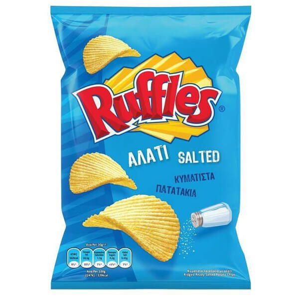 TASTY SNACKS Ruffles πατατάκια κυματιστά με αλάτι 100gr