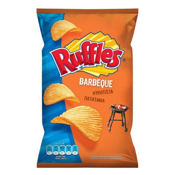 TASTY SNACKS Ruffles πατατάκια κυματιστά με μπάρμπεκιου 95gr