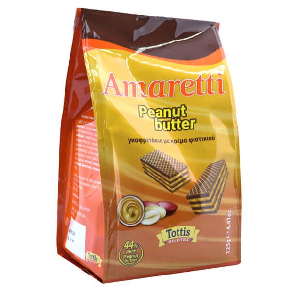 TOTTIS Amaretti γκοφρετάκια με φυστικοβούτυρο 125gr – Σοκολάτες