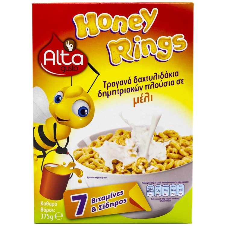 ALTA Gusto Δημητριακά Honey Rings 375gr