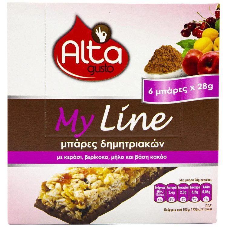 ALTA Gusto Μπάρες Δημητριακών My Line Με Φρούτα 6τεμ
