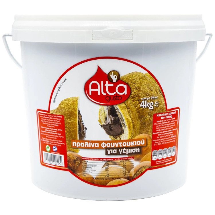 ALTA Gusto Πραλίνα Φουντουκιού Για Γέμιση 4kg – Είδη Επάλειψης