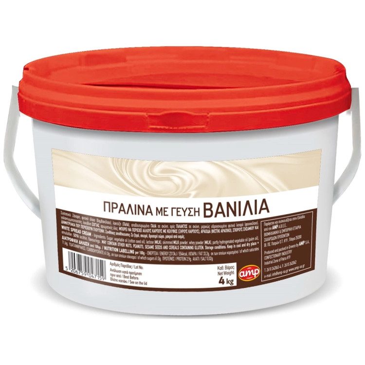 AMP Πραλίνα Με Γεύση Βανίλια 4kg – Είδη Επάλειψης