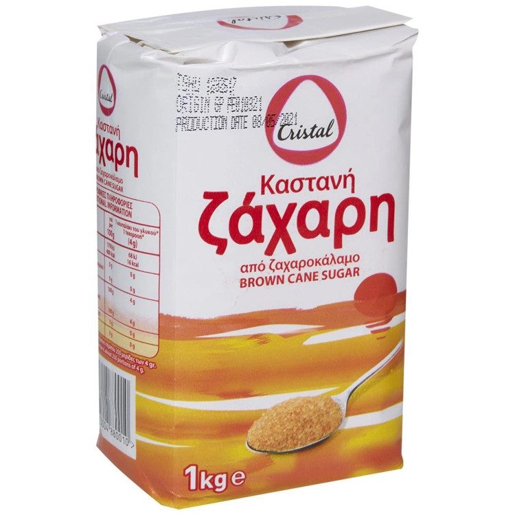 CRISTAL Ζάχαρη Καστανή Εισαγωγής 1kg – Ζάχαρη και Υποκατάστατα