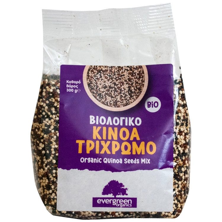 EVERGREEN ORGANICS κινόα τρίχρωμη βιολογική 300gr – Όσπρια