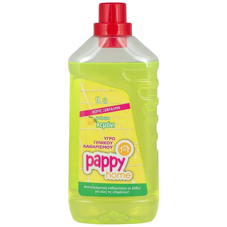 PAPPY HOME υγρό γενικού καθαρισμού λεμόνι 1lt – Καθαριστικά Επιφανειών