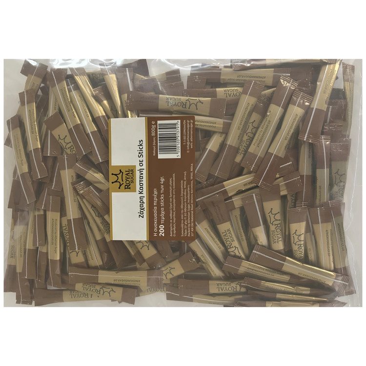 ROYAL Ζάχαρη Καστανή Sticks 200τεμ 800gr – Ζάχαρη και Υποκατάστατα
