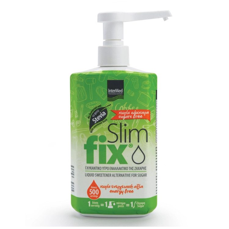 SLIM FIX Γλυκαντικό Υγρό Με Stevia 500ml – Ζάχαρη και Υποκατάστατα