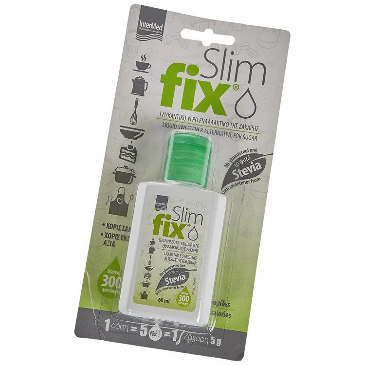 SLIM FIX Γλυκαντικό Υγρό με Stevia 60ml – Ζάχαρη και Υποκατάστατα