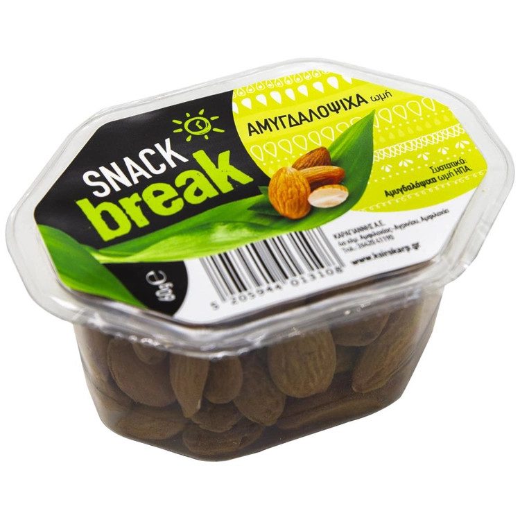 SNACK BREAK αμυγδαλόψυχα ωμή 60gr – Ξηροί Καρποί και Αποξηραμένα Φρούτα