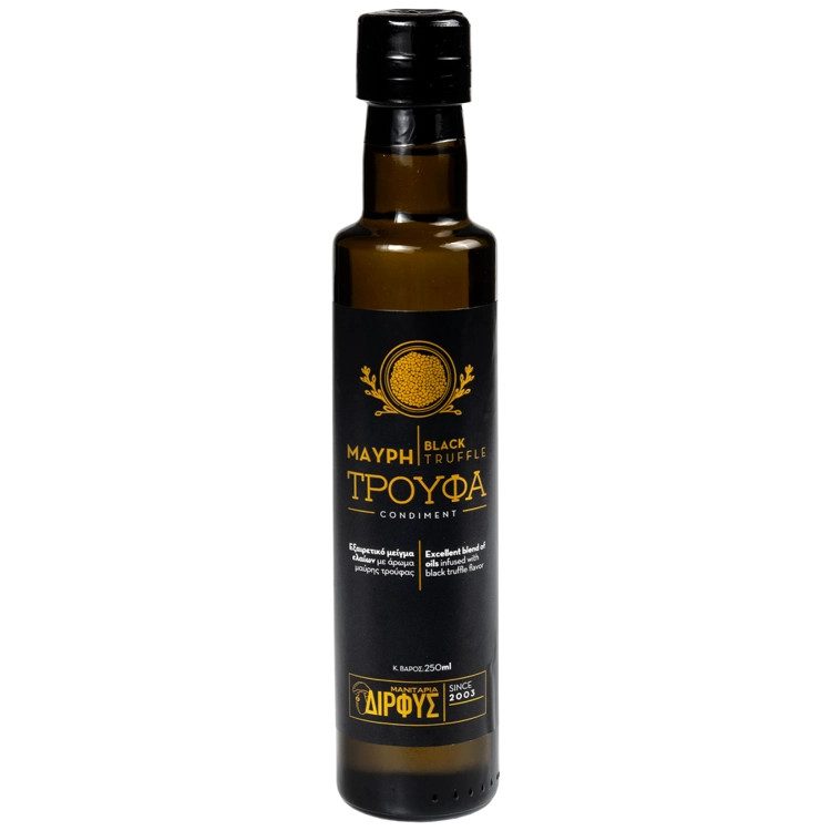 ΔΙΡΦΥΣ λάδι μαύρης τρούφας condiment 250ml – Μανιτάρια Δίρφυς – Σπορέλαιο