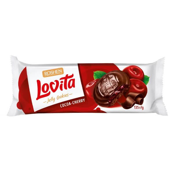 ROSHEN μπισκότα lovita jelly cookies με κεράσι 135gr