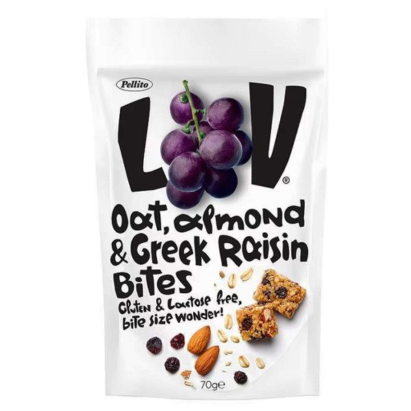 PELLITO lov oat bites με αμύγδαλο και σταφίδα 70gr – Δημητριακά