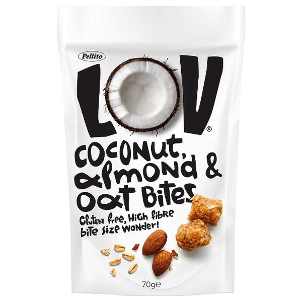 PELLITO lov oat bites με καρύδα και αμύγδαλο 70gr – Δημητριακά