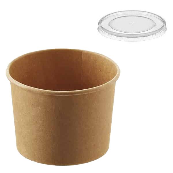 Κραφτ μπωλ σαλάτας με καπάκι 16oz 50τεμ – MrPanda – Κουτιά Τροφίμων μιας Χρήσης (Χονδρική)