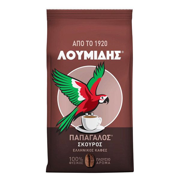 ΛΟΥΜΙΔΗΣ ΠΑΠΑΓΑΛΟΣ ελληνικός καφές σκούρος 194gr – Λουμίδης Παπαγάλος – Καφέδες