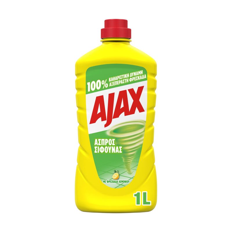 AJAX Άσπρος Σίφουνας υγρό καθαριστικό γενικής χρήσης Λεμόνι 1lt – Καθαριστικά Επιφανειών