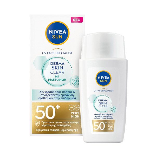 NIVEA αντιηλιακό προσώπου derma skin clear SPF50+ 40ml – Αντηλιακά
