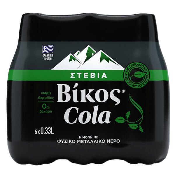 ΒΙΚΟΣ αναψυκτικό cola με στέβια μπουκάλι 6x330ml – Βίκος – Αναψυκτικά