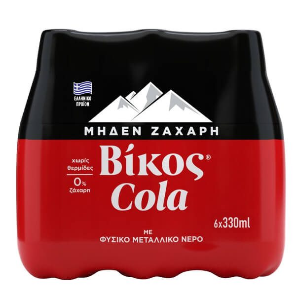 ΒΙΚΟΣ αναψυκτικό cola χωρίς ζάχαρη μπουκάλι 6x330ml – Βίκος – Αναψυκτικά