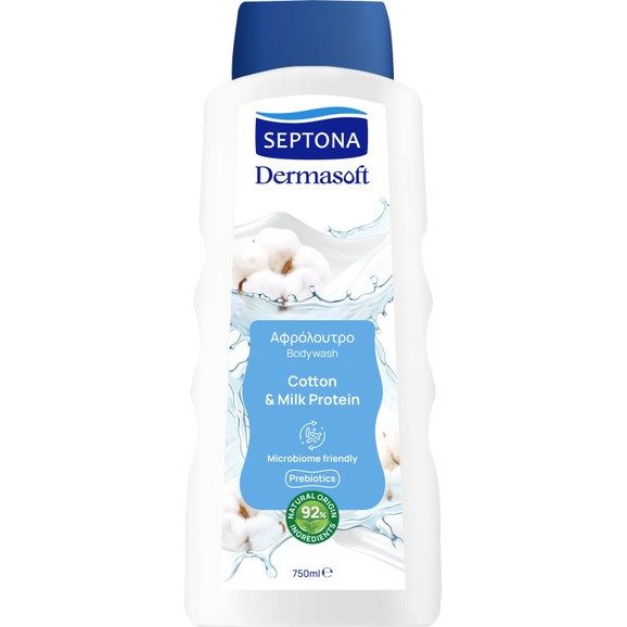 SEPTONA dermasoft αφρόλουτρο cotton και milk protein 750ml – Αφρόλουτρα
