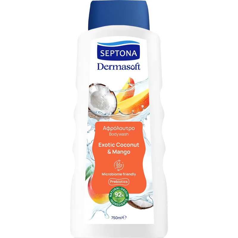 SEPTONA dermasoft αφρόλουτρο exotic coconut και mango 750ml – Αφρόλουτρα