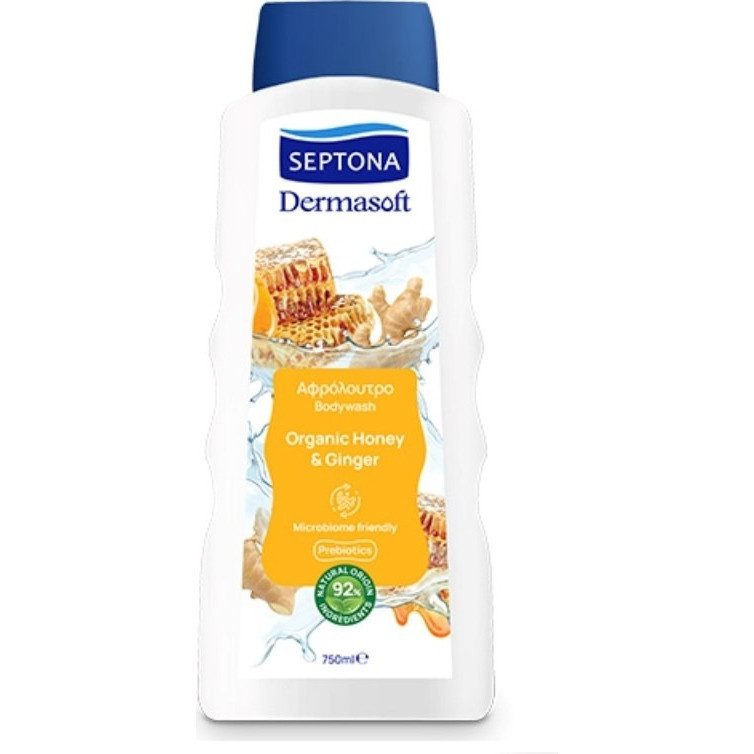 SEPTONA dermasoft αφρόλουτρο organic honey και ginger 750ml – Αφρόλουτρα