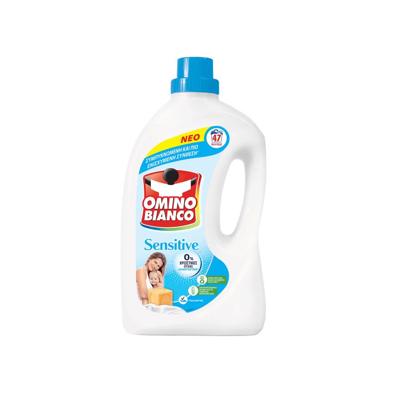OMINO BIANCO υγρό πλυντηρίου ρούχων Sensitive 47μεζ 1,88lt – Απορρυπαντικά Ρούχων