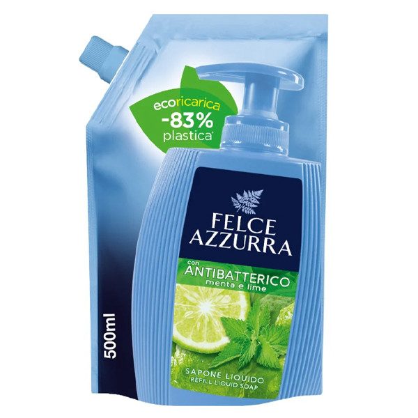 FELCE AZZURRA κρεμοσάπουνο mint και lime σακούλα 500ml – Προϊόντα Καθαρισμού Σώματος