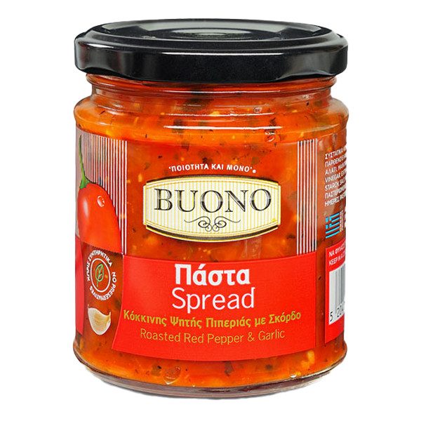 BUONO πάστα κόκκινης ψητής πιπεριάς με σκόρδο 200gr – Τρόφιμα Μακράς Συντήρησης