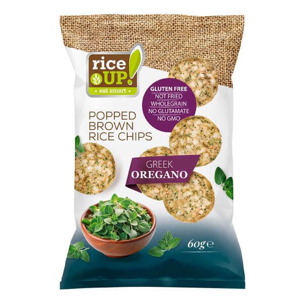 RICE UP chips ολικής ρίγανη Ελληνική 60gr – Αλμυρά Snacks