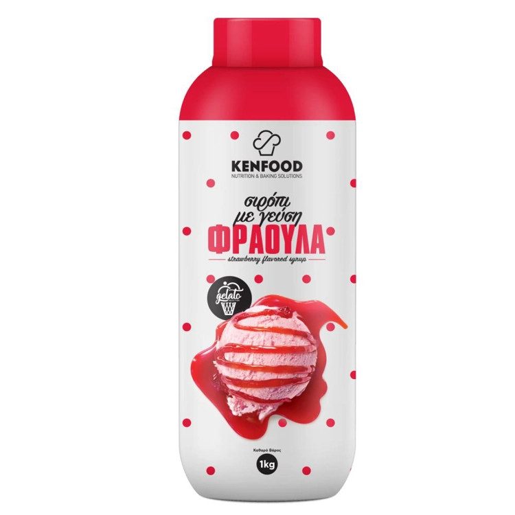 KENFOOD σιρόπι φράουλα 1kg – Επικαλύψεις / Toppings Ζαχαροπλαστικής