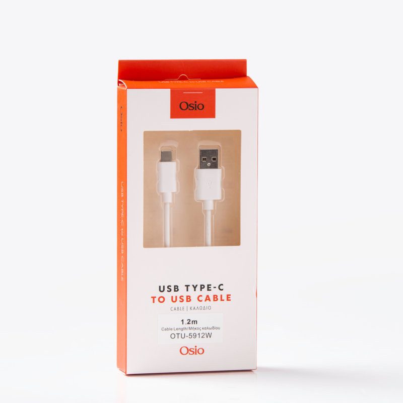 Osio καλώδιο φόρτισης και συγχρονισμού USB σε USB Type-C λευκό – Καλώδια USB Type-C