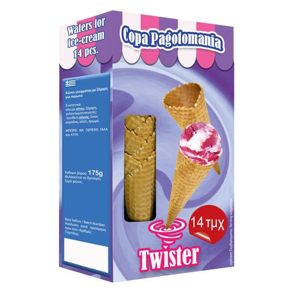 TWISTER κώνος παγωτού μπισκότο 14τεμ 175gr – Κέικ, Τσουρέκια και Κρουασάν